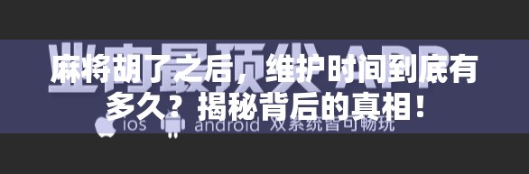 麻将胡了之后，维护时间到底有多久？揭秘背后的真相！